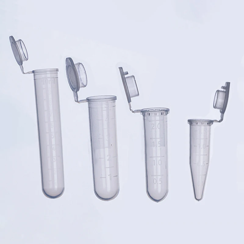 500Pcs/Bag 2ml Lab Mini Plastic Test Tube Centrifuge Vial Clear Snap Cap With Scale Micro Centrifuge Tube