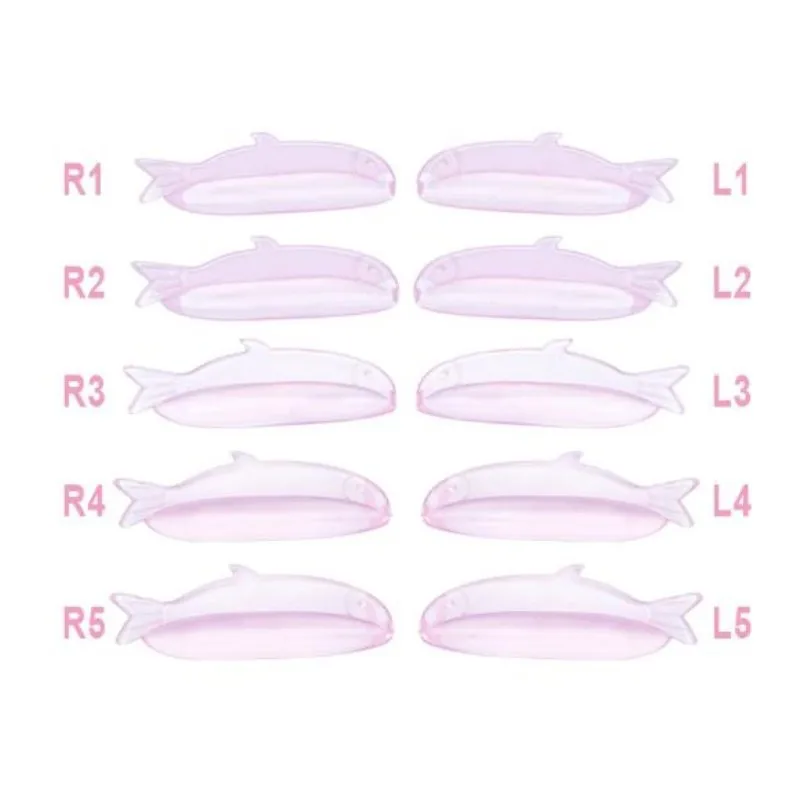 Coussretours de recourbe-cils 3D doux et confortable en forme de poisson, joint en silicone, accessoires de maquillage, outils de cils, 5 paires