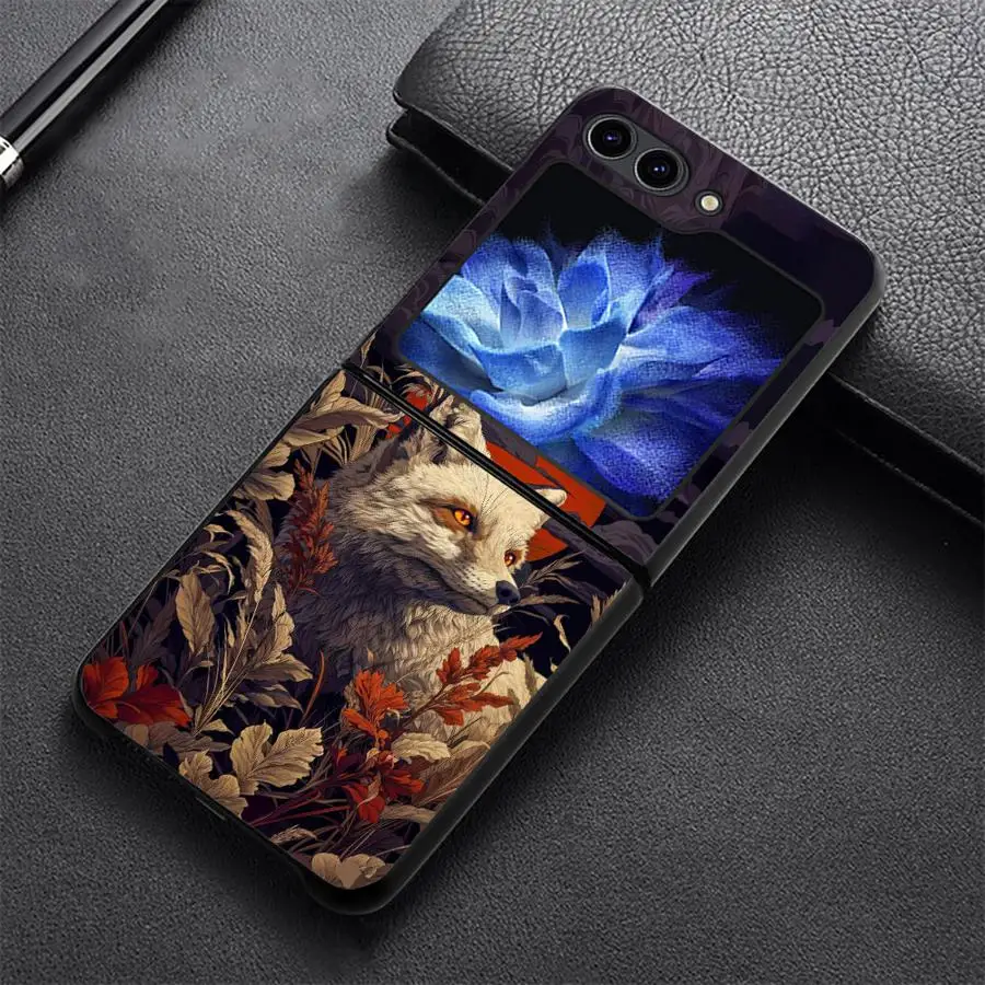 Arctic Fox Illustration Case for Samsung Galaxy Z Flip 8 Flip6 Z Flip 7 6 5 4 3 Flip4 Flip5 Flip7 FE Flip3 Phone Cover