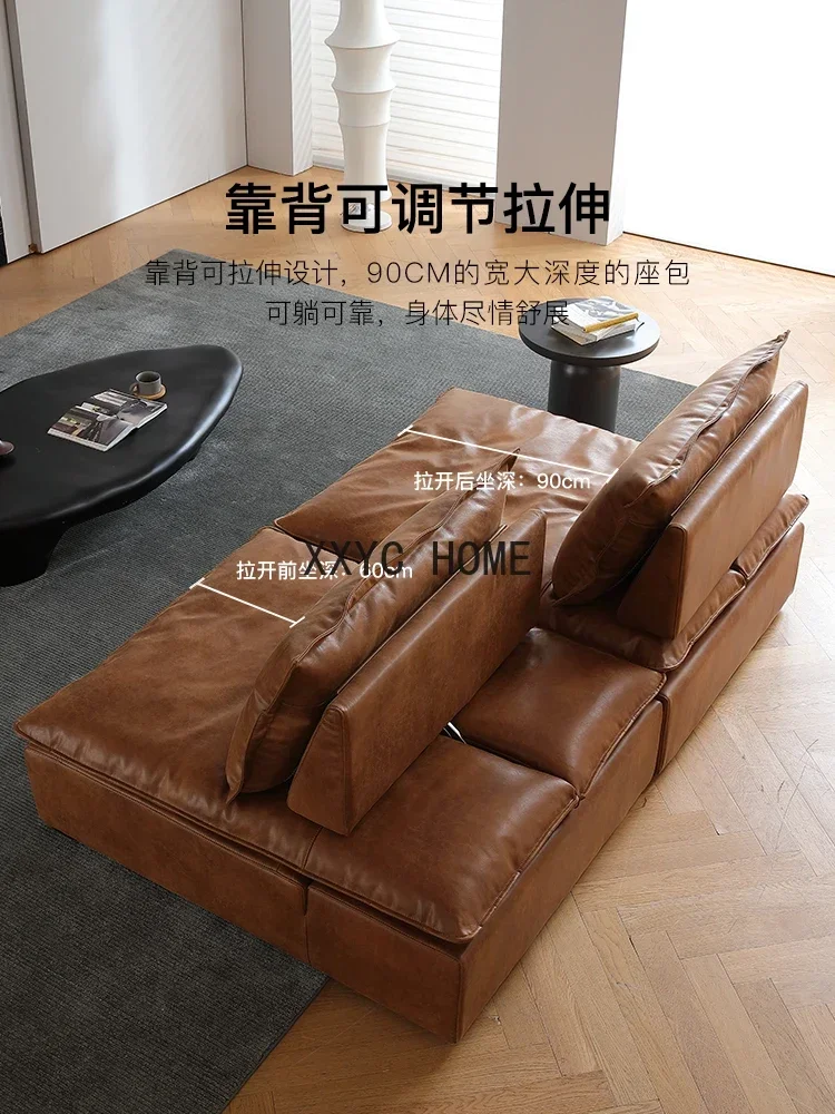 TAO Movable Backrest Kennel Lazy Cloud Caramel Nine-Tier Cake Oil Wax Cat Scratching Leather Sofa