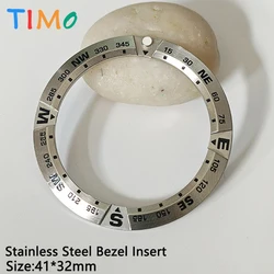 Stainless Steel Ceramic Bezel Insert 41X32MM Watch Modification Accessory Bezel Insert Compass Ring