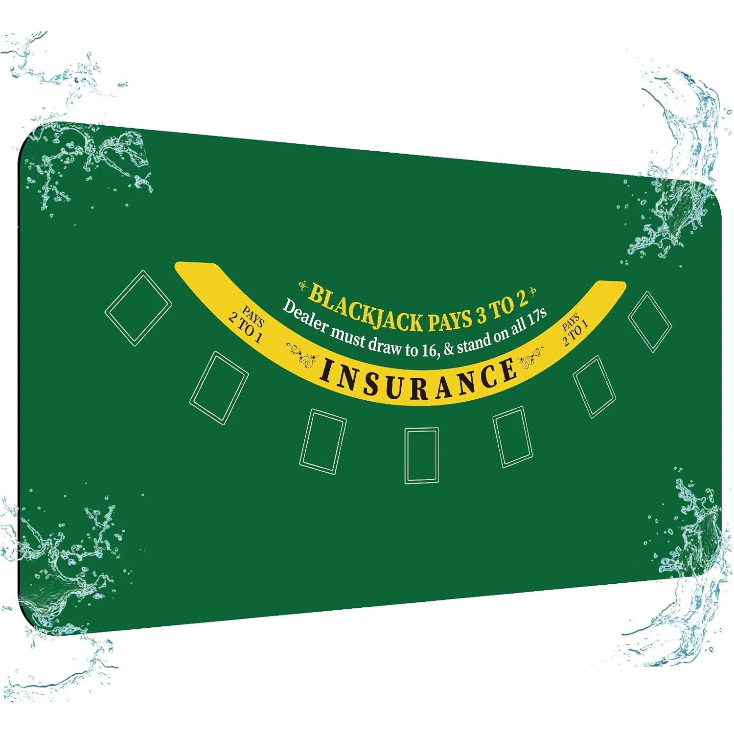 120-×-60-センチメートルブラックジャックパーティーポーカーゲームテーブルマットマルチプレイヤーブラックジャックポーカーマットファミリーパーティーエンターテイメントアクセサリー