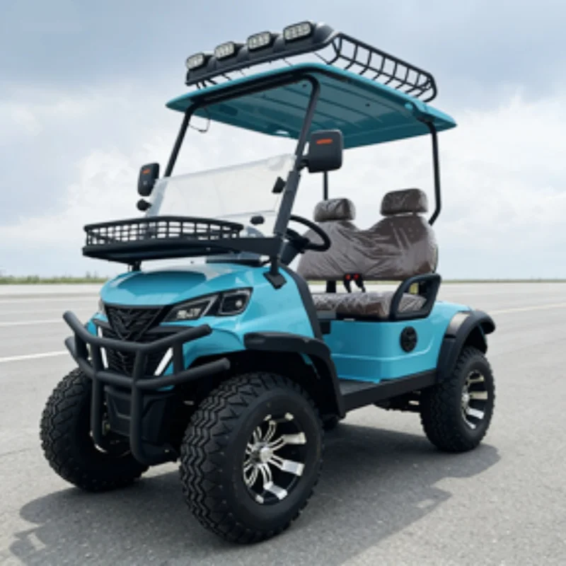 

Factory Aluminum Frame 60/72V Lithium Battery Golf Cart Fast 4000W/5000W Electric Golf Cart Top Basket Roof LED Light Strips
