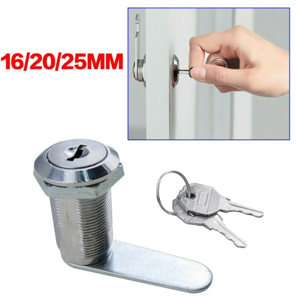 1PC 16/20/25mm Cam Lock Door 90 Degree Drawer Cabinet Mail Box Locker Cupboard With 2 Keys  Furniture Lock Parts