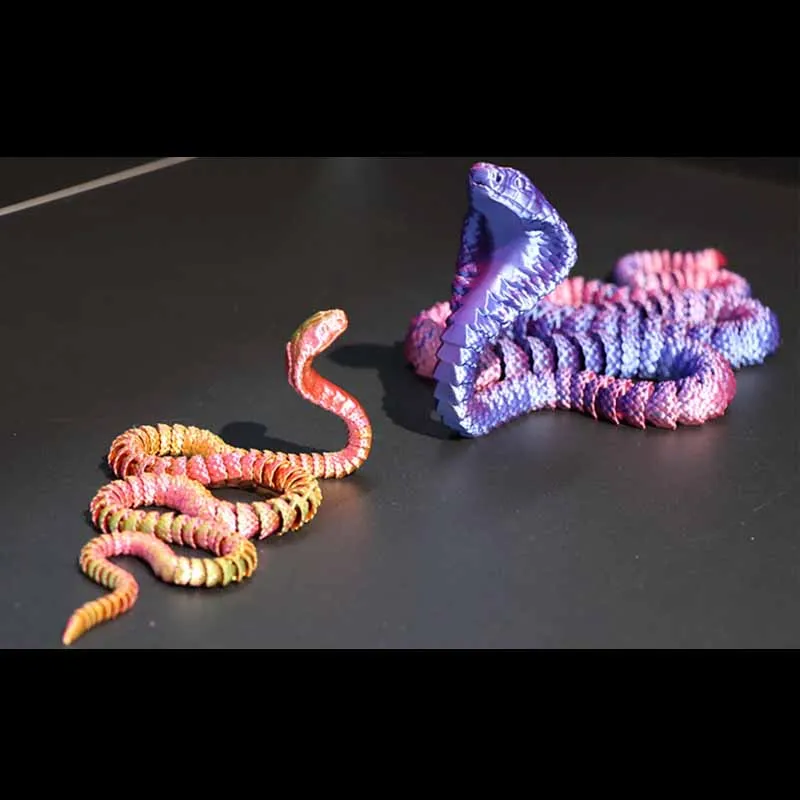 New 3D Printing Simulation Snake Toy Models Full-body Joints Movable Snake Desktop Decorative Ornaments Glow-in-the-dark Snake image 6