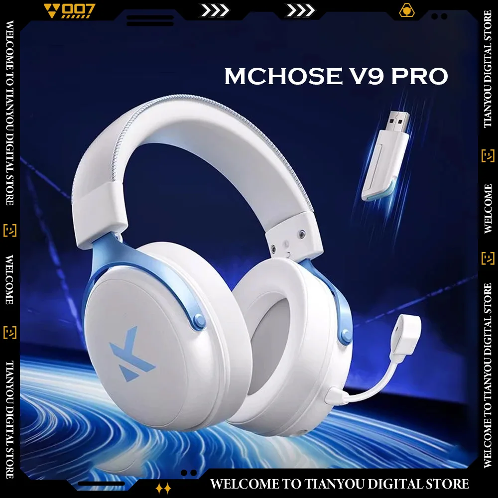 MCHOSE V9 Pro Gaming Head-mounted Headphones Wireless Bluetooth Noise Reduction Mic Custom Long Battery Life Hifi Sound Stereo