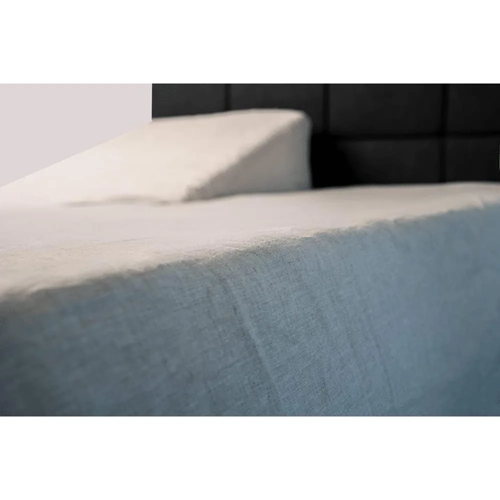 p King French Linen Sheet Set - All Natural Luxury Sheet Set - Split Head Fits Up to 34" & Deep Pocket Fits Up to 15