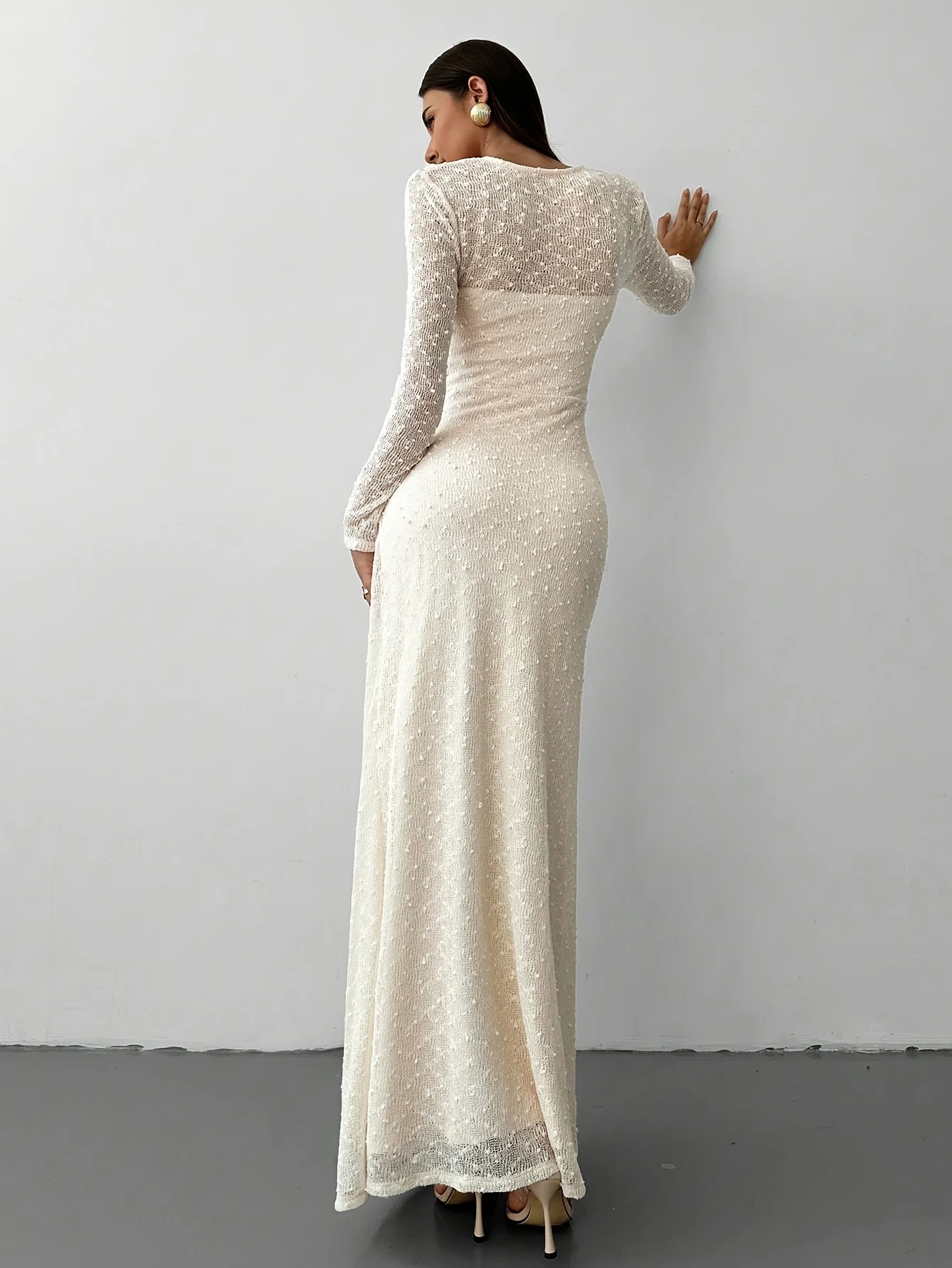 فساتين للنساء موضة كم طويل ياقة مربعة فستان نسائي أنيق نحيف مستقيم فستان نسائي Vestidos De Verano Mujer Q1861 #2