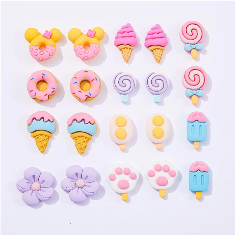 

10pcs Colorful Mini Ice Cream Popsicle Flatback Charms for Crafting Resin Cabochon Diy Party Hairpin Accessories Crafts Supplies