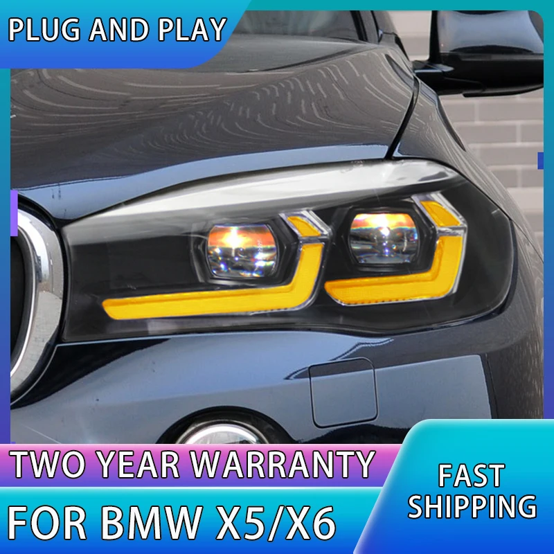 Car Styling for BMW X5 F15 X6 F16 LED Headlight 2013-2019 F85 E70 E71 DRL Turn Signal High Beam Projector Len BMW X5 Headlamp