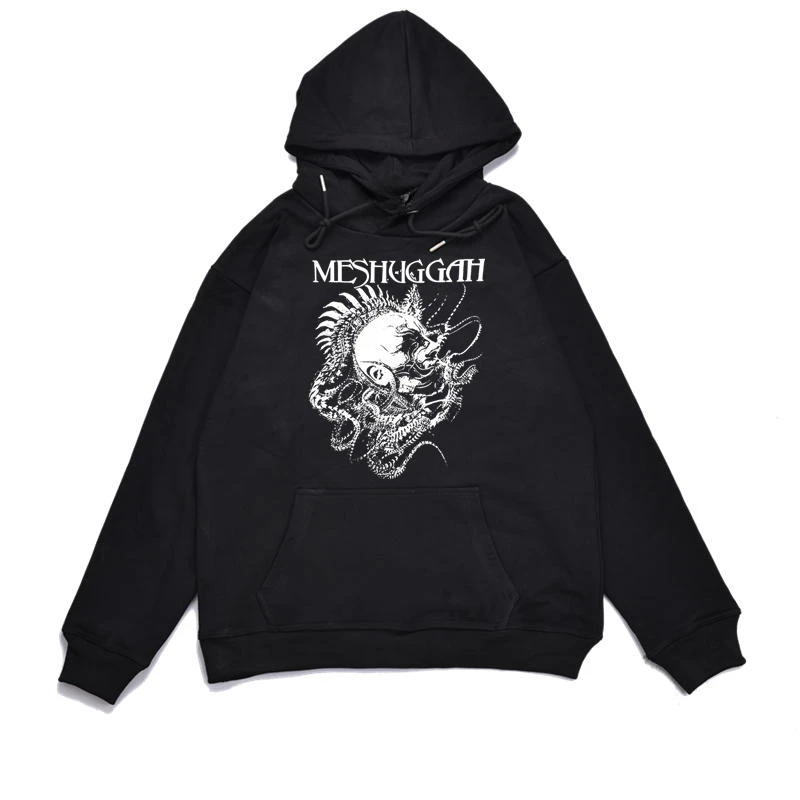 2024 Pop New Style Metal Rock Meshuggah Band Printed Individual Hoodie Loose Men's Hoodie Pure Cotton Hoodie Light Breathable