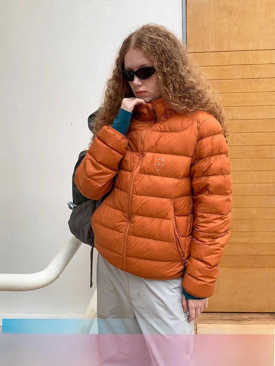 

Square Houlest Women's Outdoor Winter Jaet 90% White Du down Quilted Coat with Rib Bone Inner Design And Hood