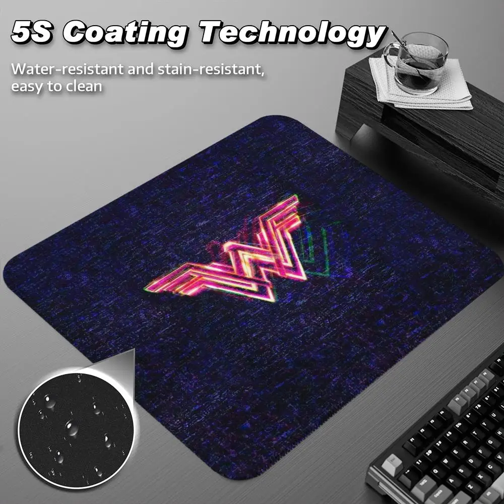 The W-Wonder Woman Logo  Mouse Pad Small Desk Pad Desktop Computer Keyboard Wireless Mouse Boy Gift For Play Games Coasters