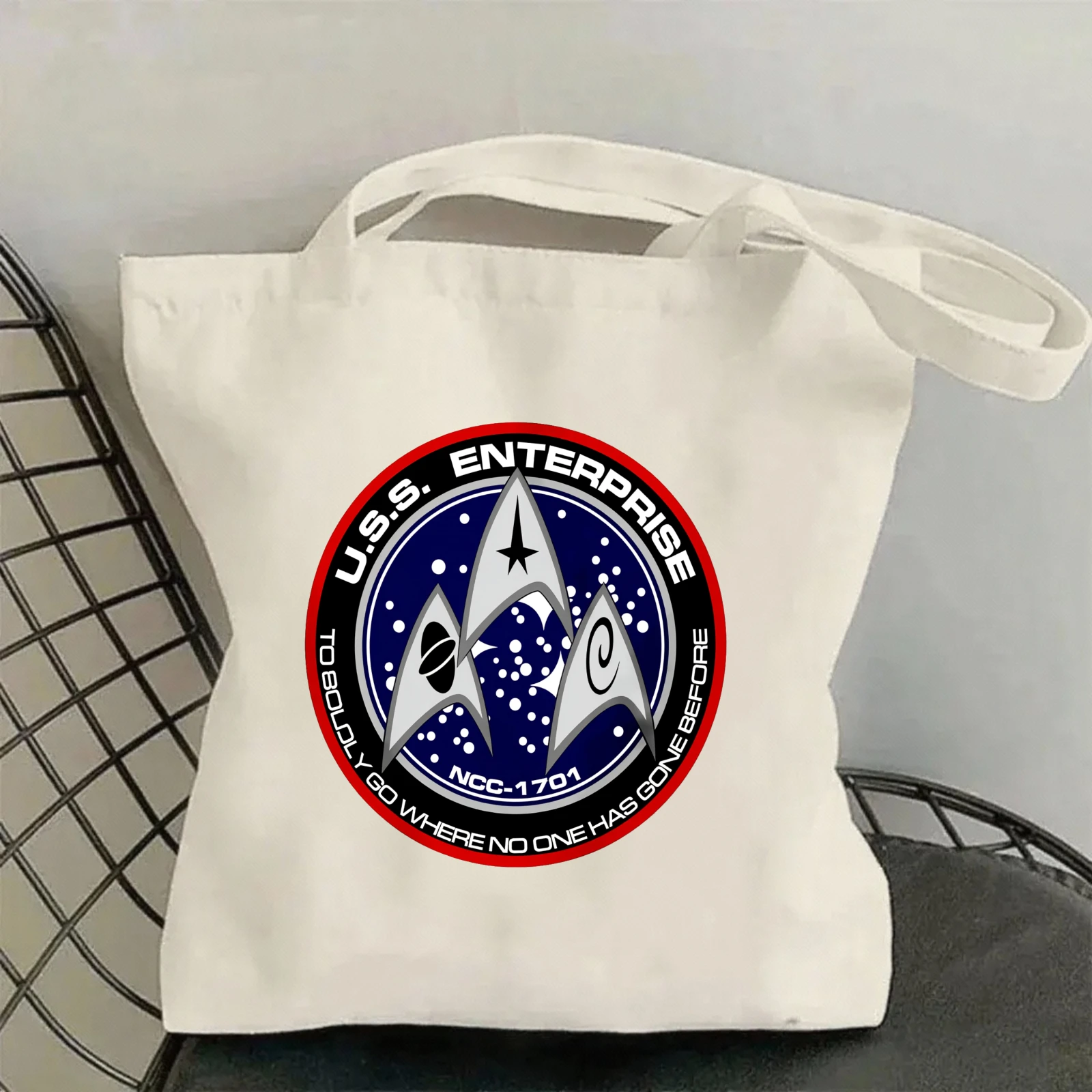 

S-Star T-Trek USS Enterprise Logo Shoulder Bag Big Women Designer Handbag Shopping Tote Casual Woman Grocery Customizable Fabric