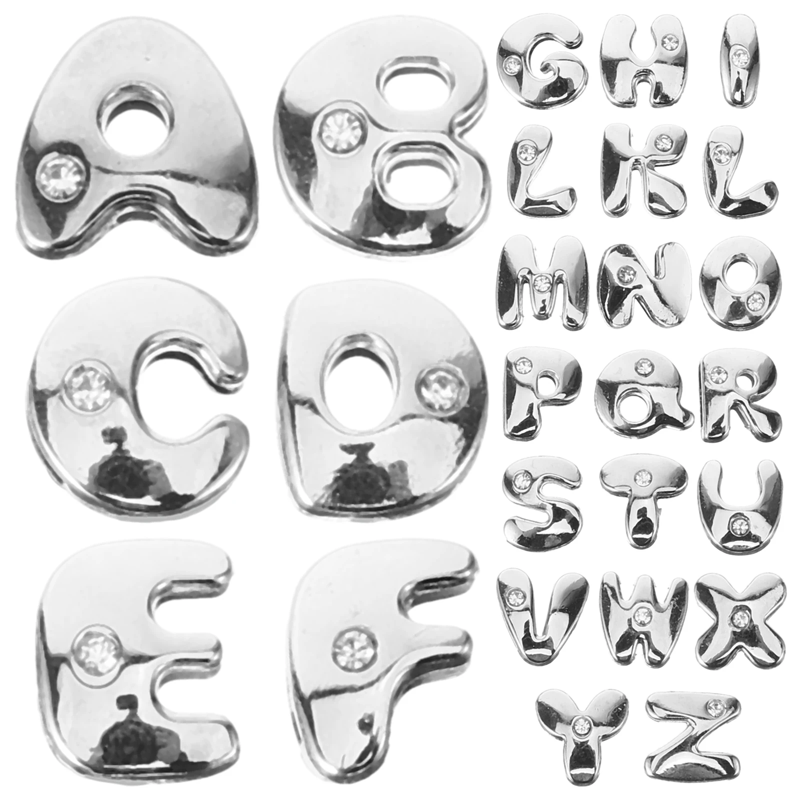 

26Pcs Letter Jewelry Charm Diy Necklace Bracelet Earring Beads Silver Alloy Initials For Handcraft