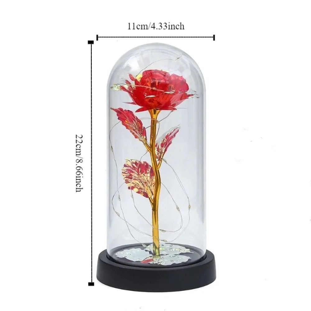 Beautiful Romantic Artificial Rose Light Luminous Decorative LED Flower Light Realistic Eternal Rose Lamp Mothers Day