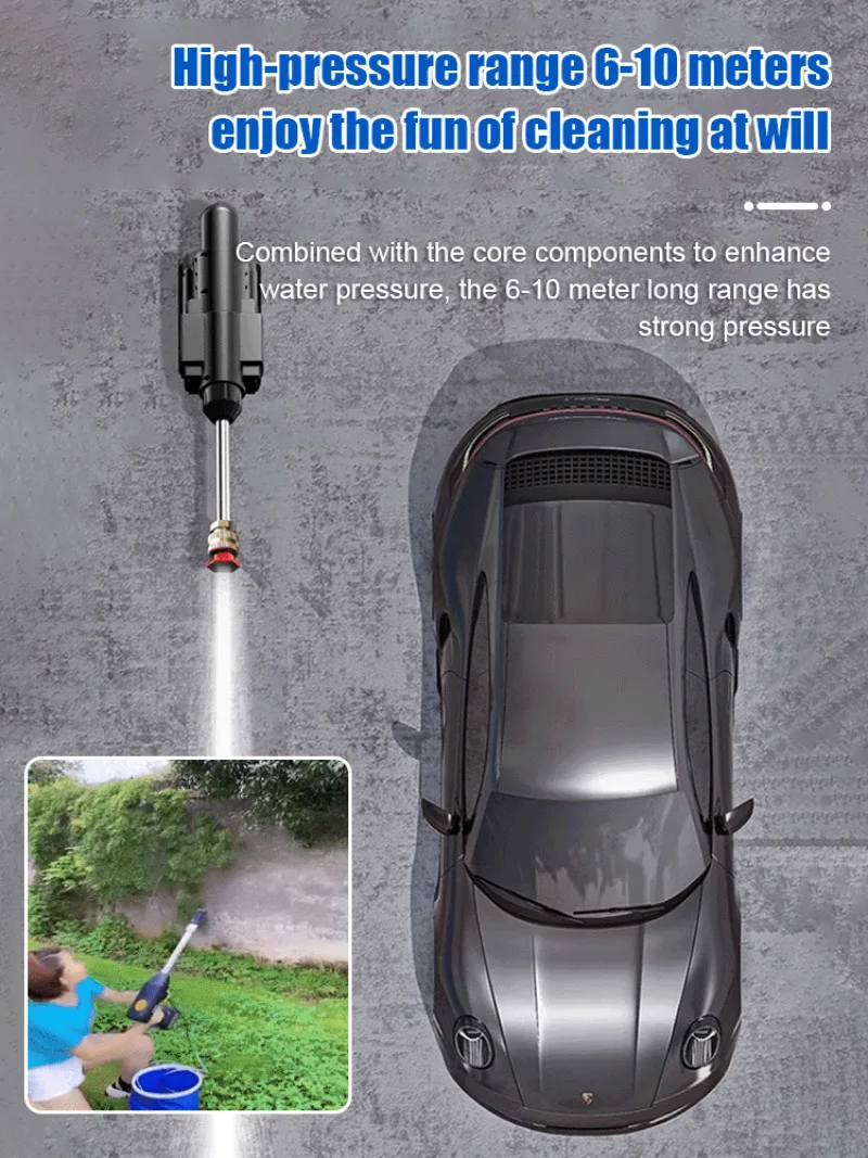 Wireless Electric High-Pressure Car Wash Machine Household Car Wash Watering Nozzle Home Garden Cleaning Car Washing Accessories