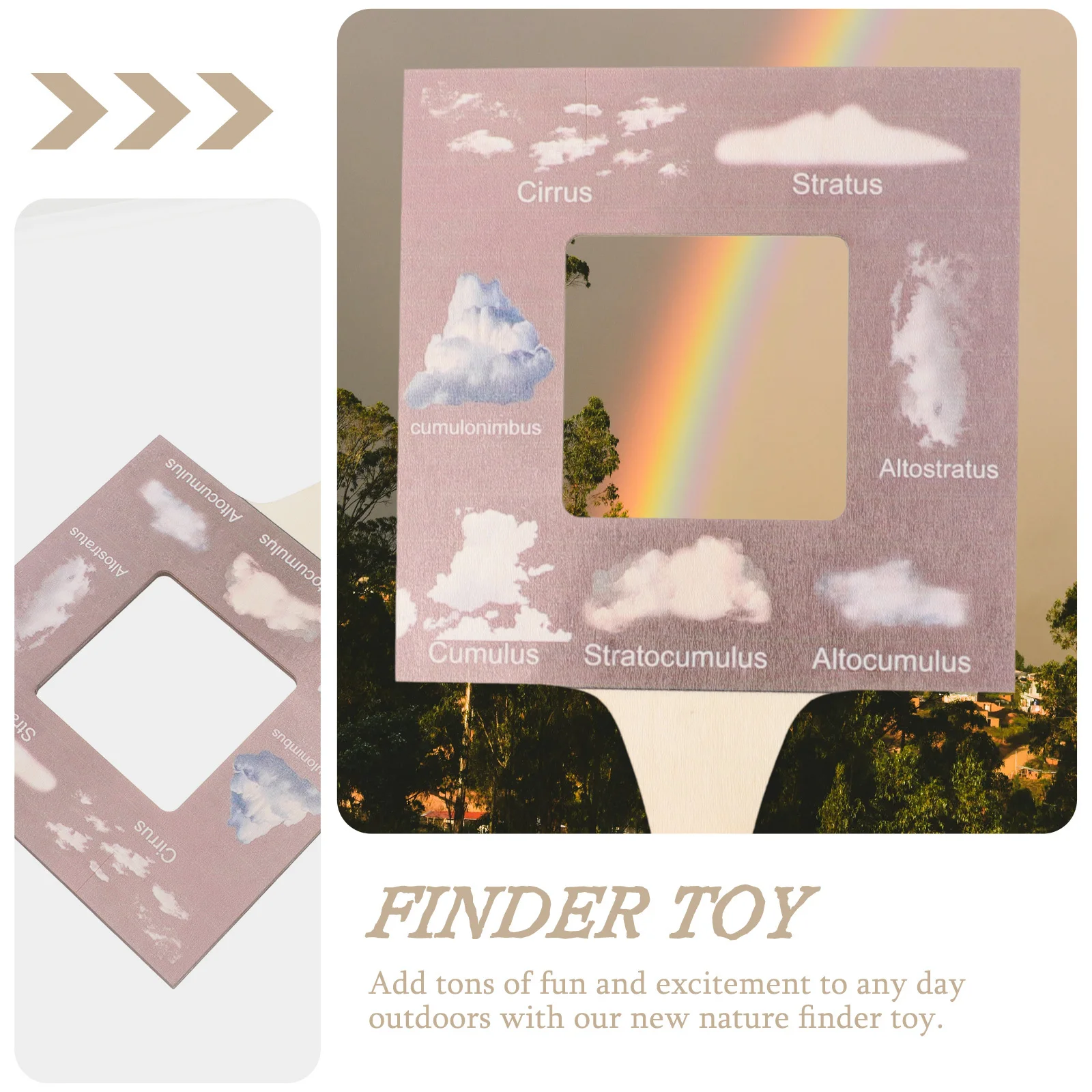 

Guide Kids Wood Frame Outdoor Observation Tool Cloud Identification Learning Exploration Game Nature Identification