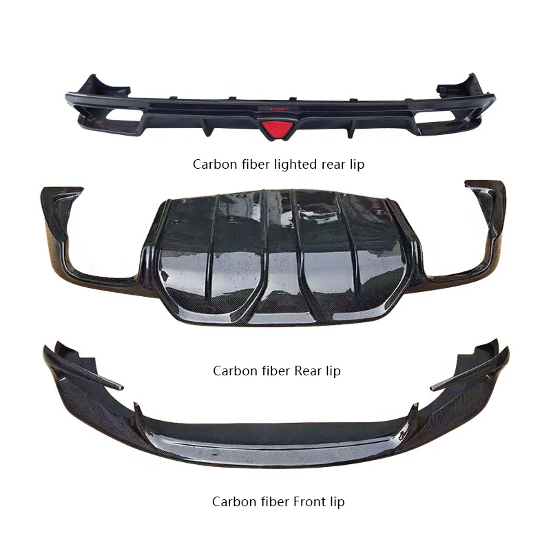 

New Quattroporte Carbon Fiber High Exhaust Body Kit ASP Front Lip Side Skirts Light Rear Lip Tail Spoiler Auto Diffuser Car Kits