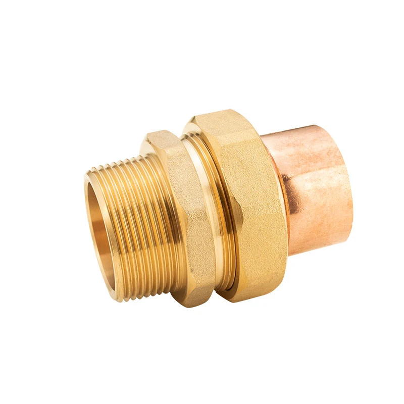 Brass BSP Male Thread + Copper Fitting Straight Union Nut Socket Welding Pipe Connector for Air Conditioning Refrigeration