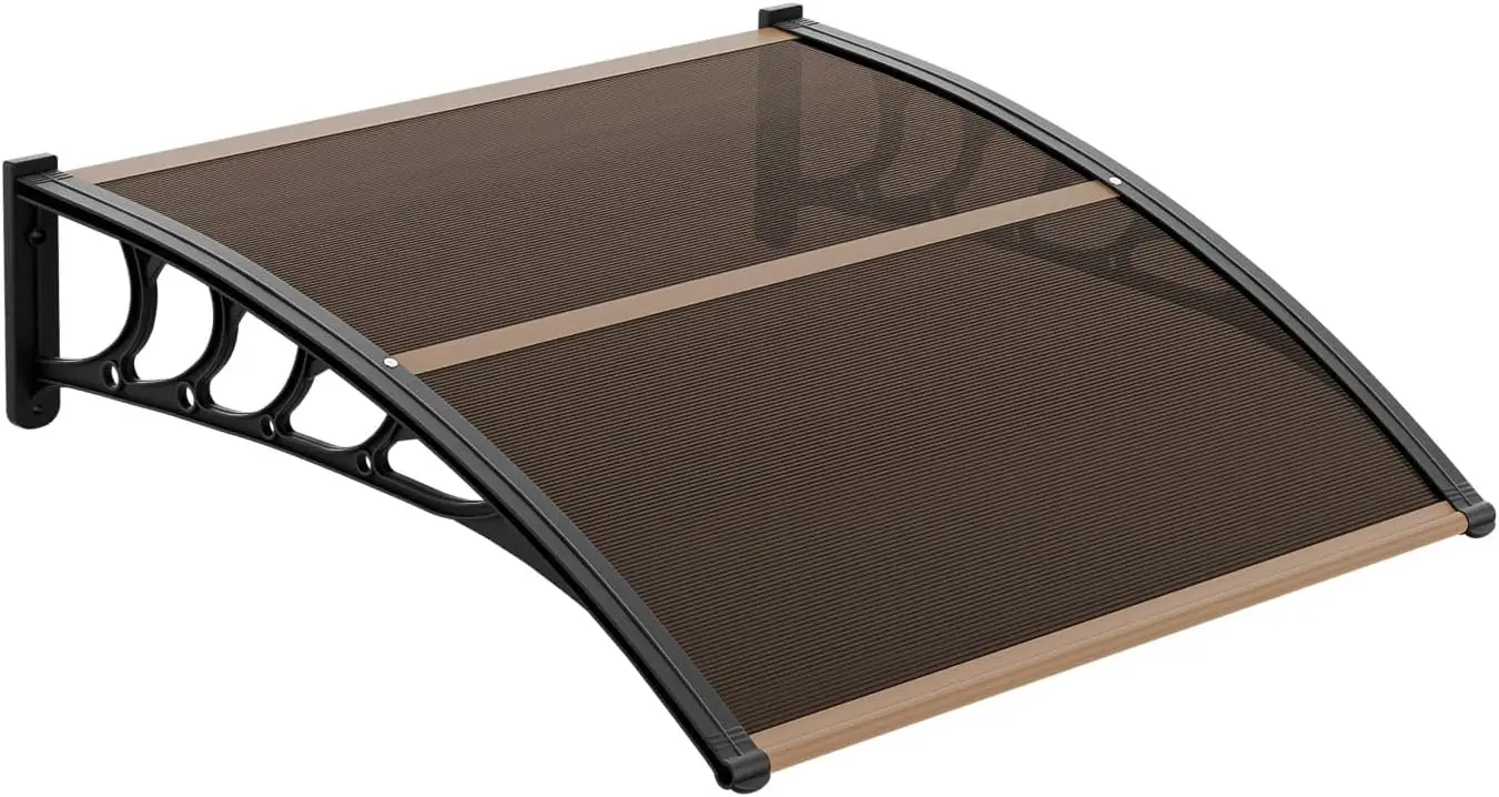 

Window Awning Door Canopy, 40" x 40" Window Awning Overhead Modern Polycarbonate Cover Outdoor Front Porch Patio Canopy