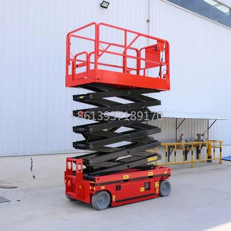 Mini 3m 4m 5m Scissor Lift Platform 300kg Self-propelled Elevated Work Platform Battery Drive Small Lifter