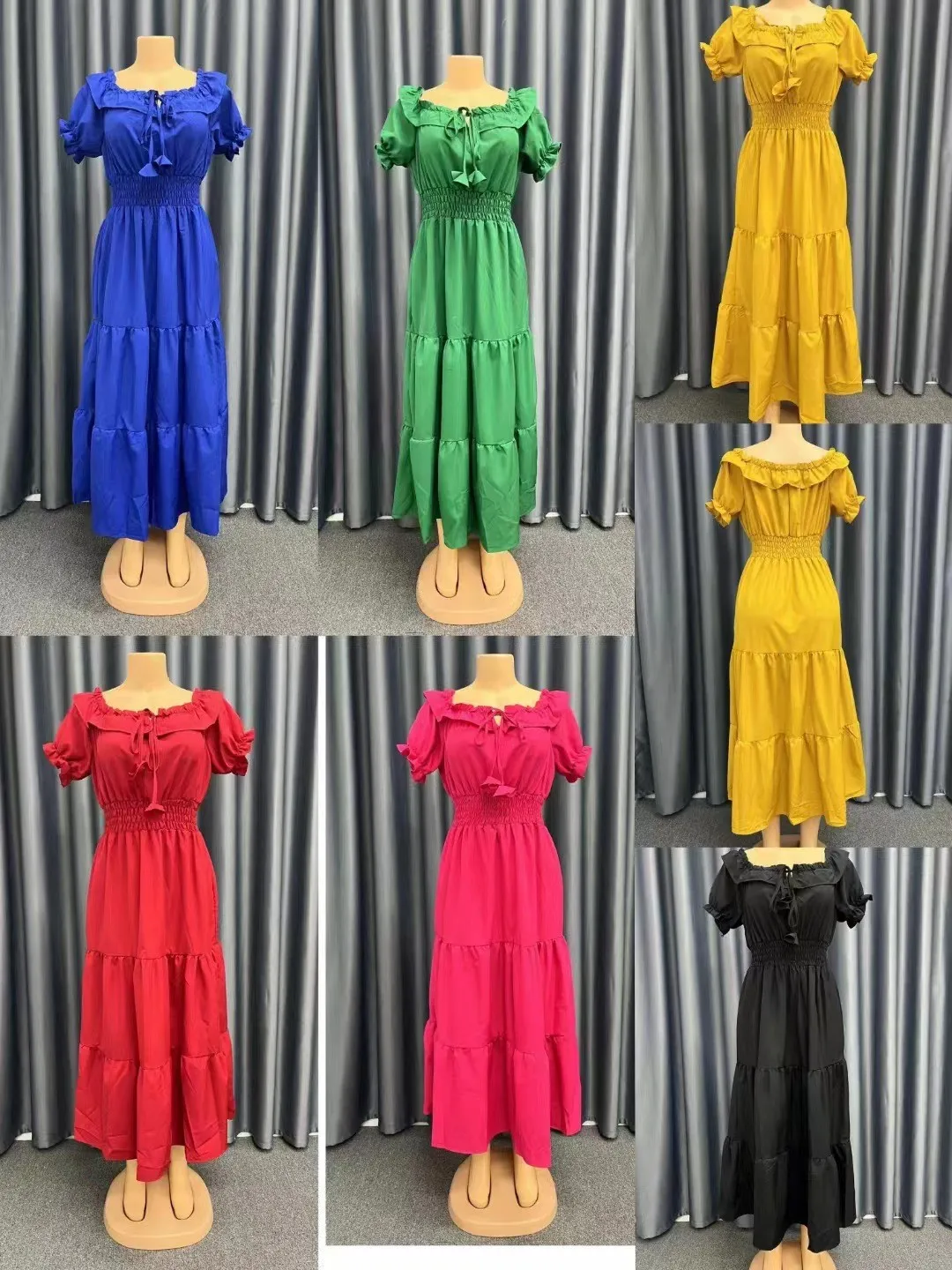 

Новое модное однотонное большое свободное платье без бретелек с объемными рукавами и шнуровкой в виде листьев в форме лотоса