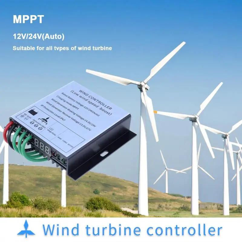 Wind Turbine Charge Controller 500W Wind Charge Controller Battery Charge DC12-24V Wind Turbine Generator IP67 Waterproof