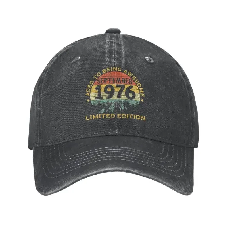 

Fashion Cotton Vintage Legends Awesome Born In September 1976 Baseball Cap Women Men Adjustable 47Years Old Birthday Gift Hat