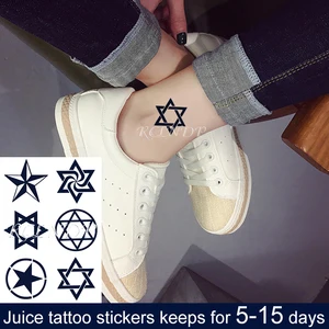Waterproof Temporary Juice Ink Tattoo Sticker Star Circle Totem Patterns Fruit Gel Long Lasting TattoArt for Men Women girl