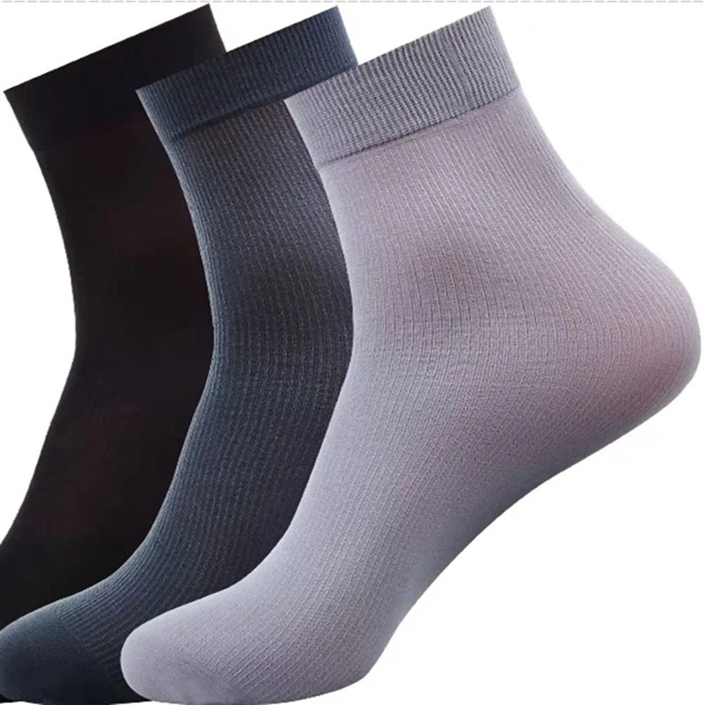 Summer Thin Mens Socks 1Pair Bamboo Short Silk Ankle Business Dress Sock Sports Casual Solid Fashion Man Short Socks Hot Selling