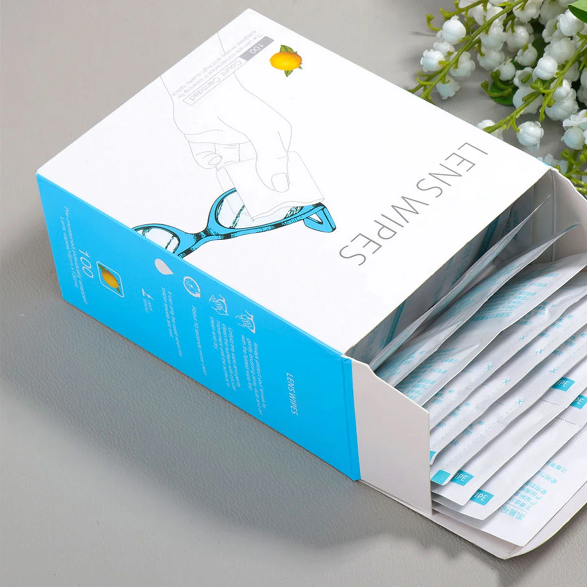 

100 Pcs Spectacle Cleaner Anti-fog Wipes Wet One Time Use Cleaning Paper for Glasses