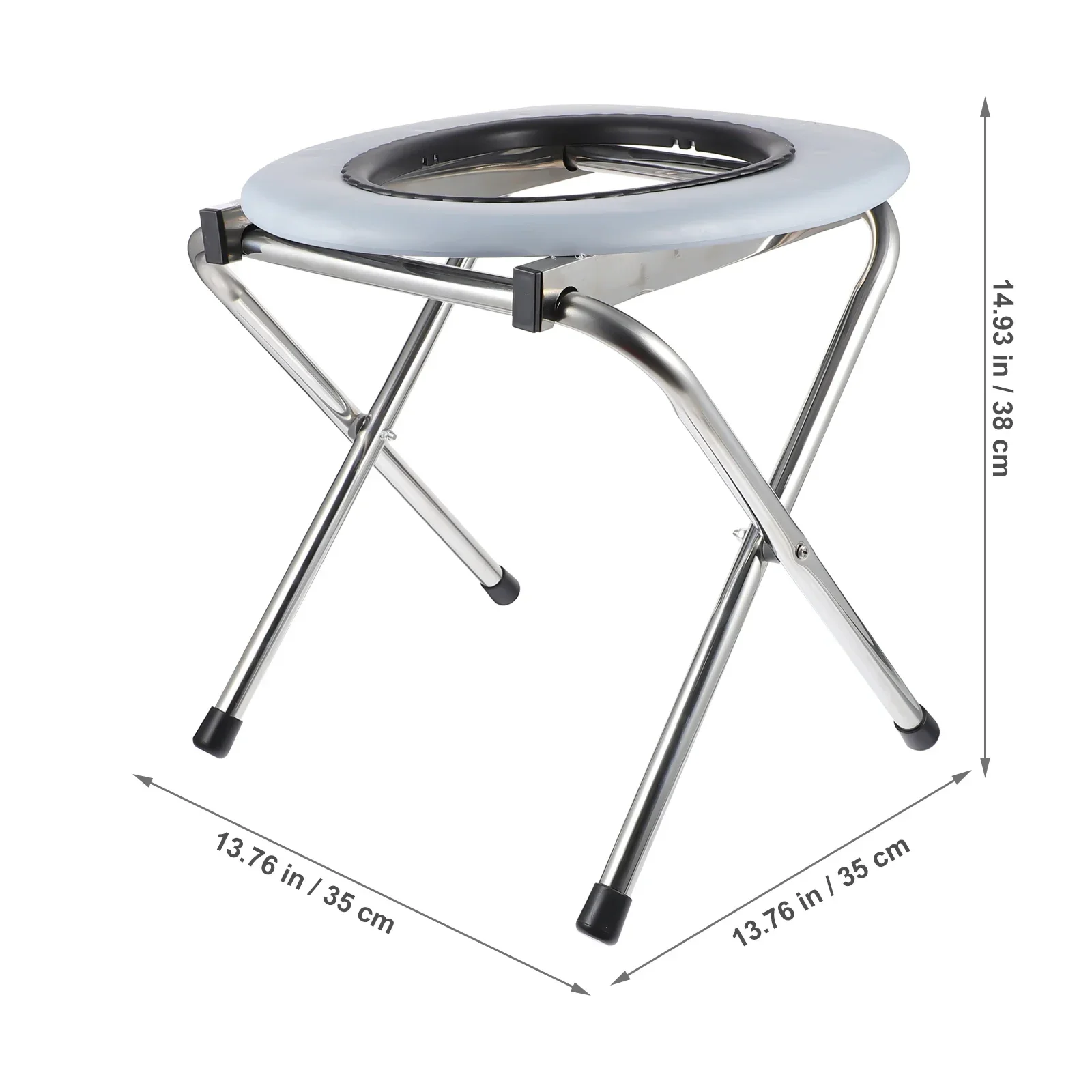 Home Furniture Foldable Bathroom Toilet Chair Portable Toilet Stool Stainless Steel Potty Chair