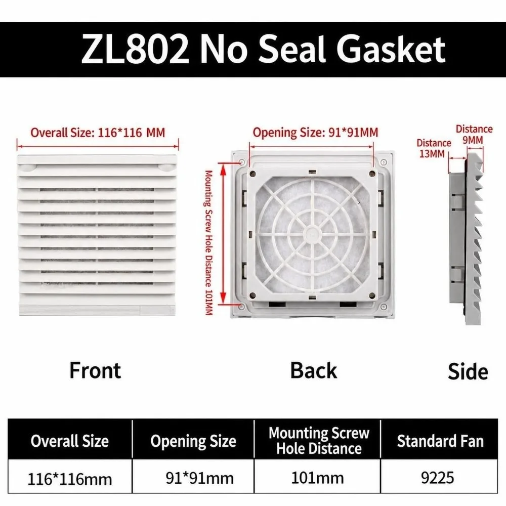 Air Ventilation System ABS Vent Grille Waterproof White Louver Vent Dustproof Fan Grille Electric Cabinet
