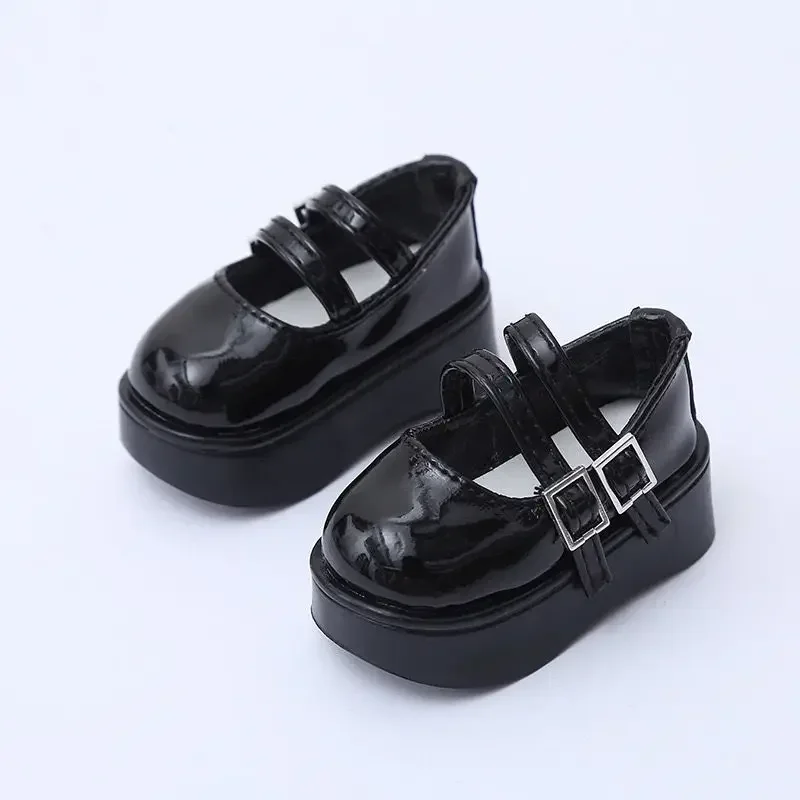 1/4 Doll's Shoes Heightened Thick Sole Small Bjd Leather Shoes Diy Girl Toys Dress Up Doll Accessories,Outer Size 6.8cm* 3.2cm