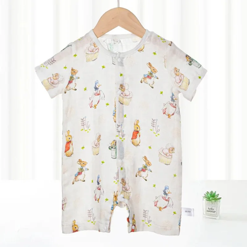 

Summer Muslim Baby Rompers Cartoon Print Bodysuit Cotton Short-Sleeved Newborn Jumpsuit One-Piece Onesie Korean Infant Clothes