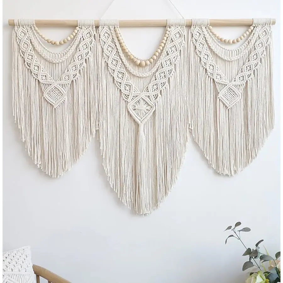 

Macrame Wall Hanging Large Boho Wall Decor large wall art Wall Decor Living Room Macrame Tapestry Boho Decor for Bedroom Wooden