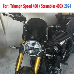 Deflectores de viento para parabrisas de motocicleta, visera gris para Triumph Speed 400 Scrambler 400X 400X2024, accesorios