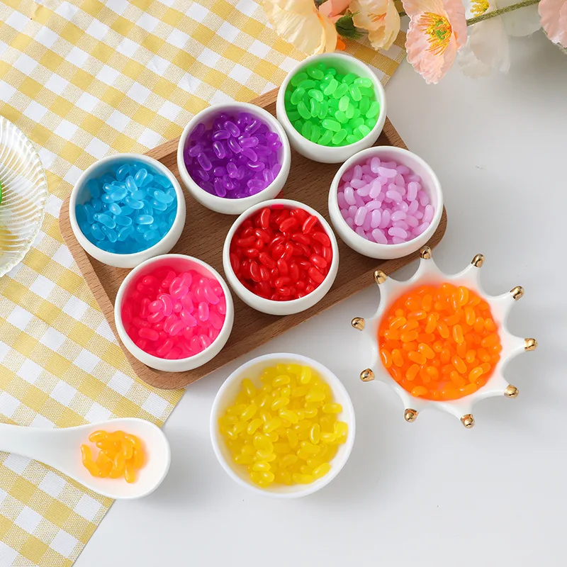 Kawaii Jelly Bean Candy Cabochon, Lovely Dollhouse, Fake Sweets, Craft Decoration, 50 PCs/Lot
