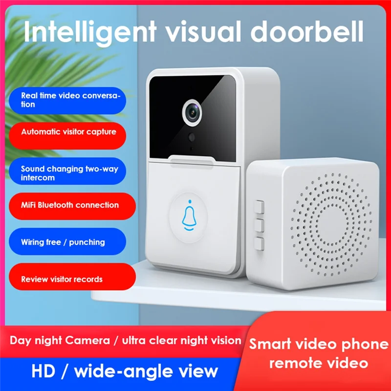 Tuya Wireless Video Doorbell Digital Visual Intercom WIFI 2.4G HZ Waterproof Electronic 1080P Home Security Camera