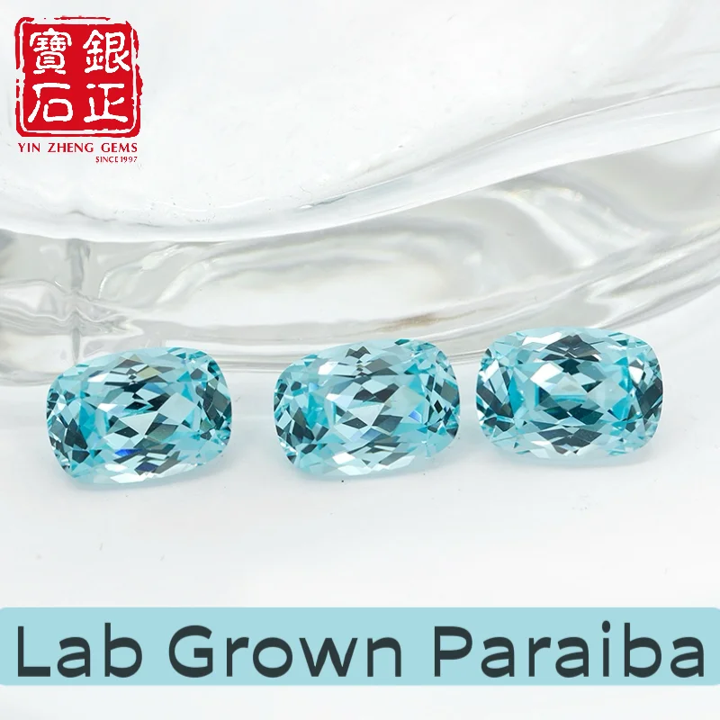 

YinZheng CzochralskiLab Grown Paraiba Cushion Cut Loose Gemstone Selectable AGL Certificate Cultivate Paraiba