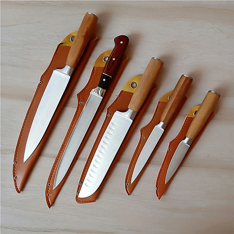 PU Faux Leather Knife Cover Western Kitchen Knife Sheath Portable Fruit Knife Chef's Knife Multipurpose Sheath Knife Holster