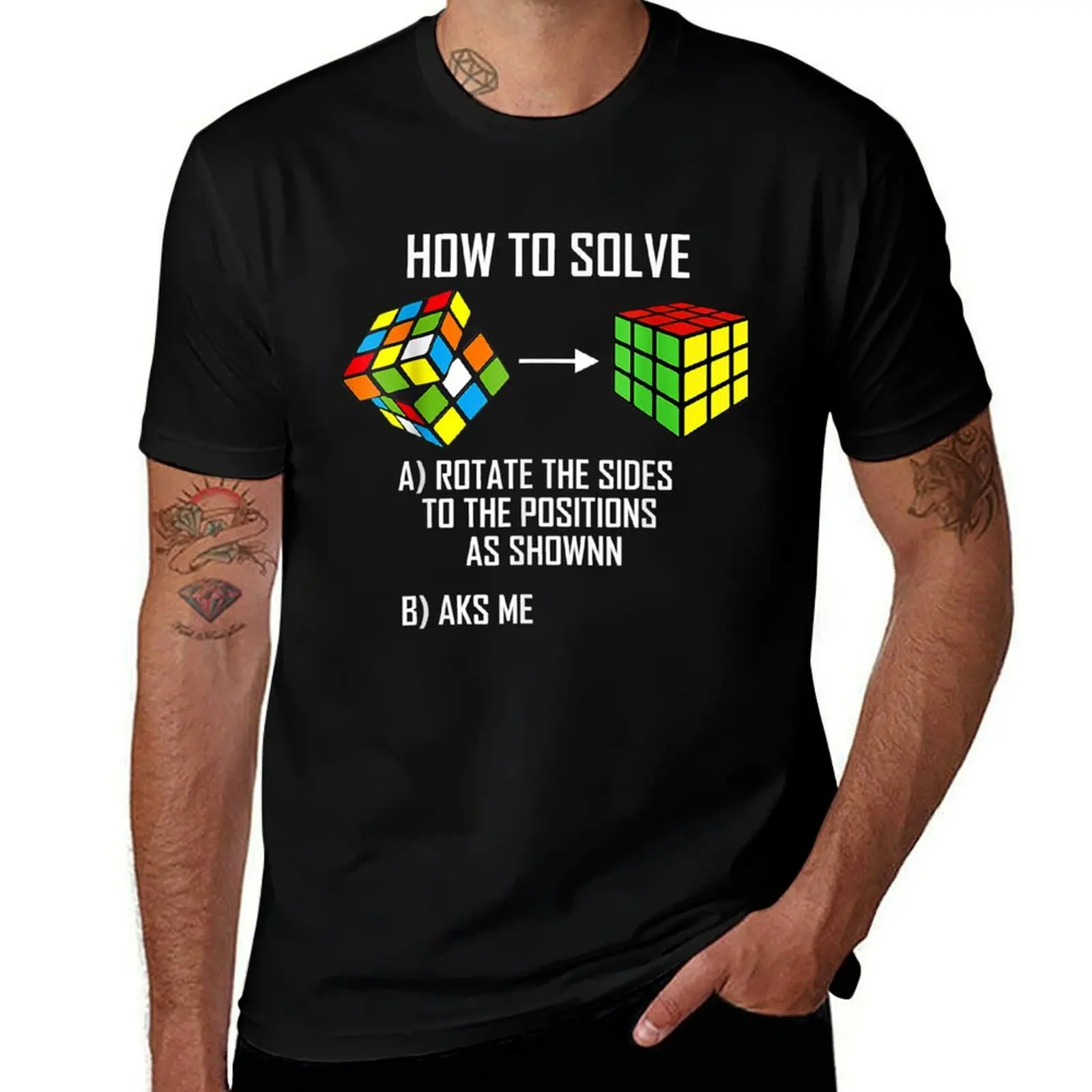 Funny Speed Cubing How To Solve Cube Math Puzzle T-Shirt Mechanic Work Tee Shirt T-Shirt