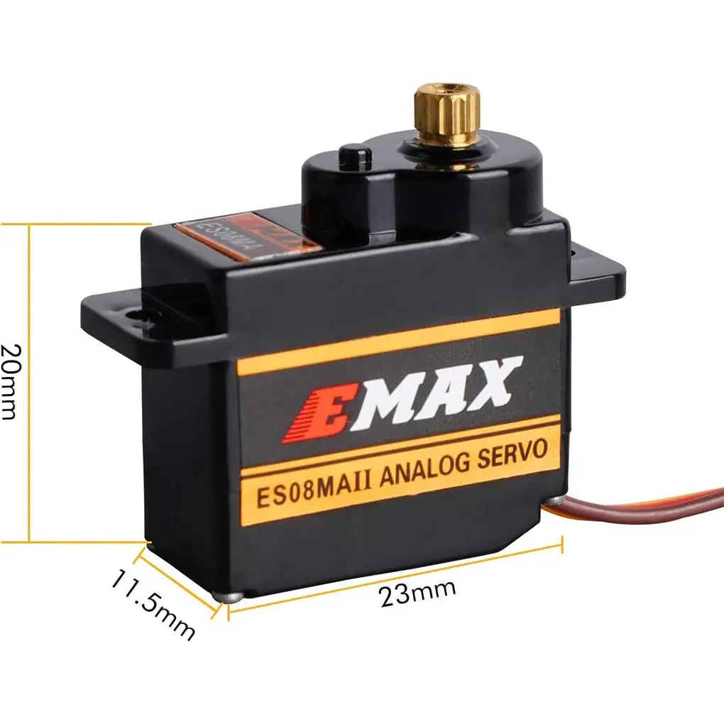 EMAX EMX-SV-0275 ES08MA II 12g เกียร์โลหะ Analog Servo สําหรับ RC หุ่นยนต์เครื่องบิน Wing รถวิทยุควบคุม Rc หุ่นยนต์