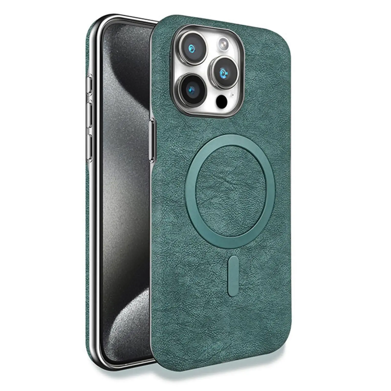 

Чехол из гальванизированной магнитной кожи для iPhone 16 Pro Max/16 Pro/16/16 Plus — не желтеет | Мягкий, гладкий, прочный и легко чистится