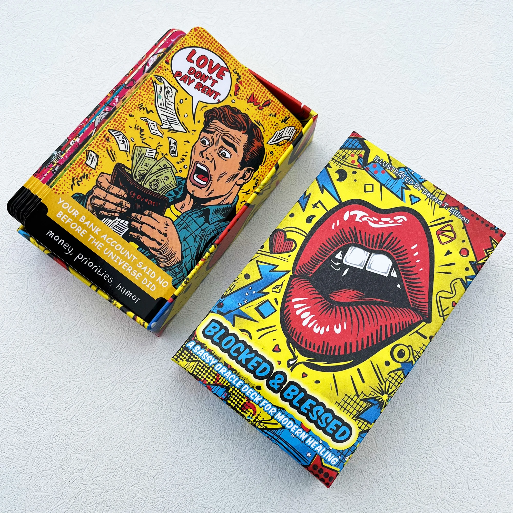 Original Oracle Tarot Cards, Blocked & Blessed, Modern Pop Art Design, Sassy Oracle Deck, Card Games, 12*7cm, Tarot Cards, 14+