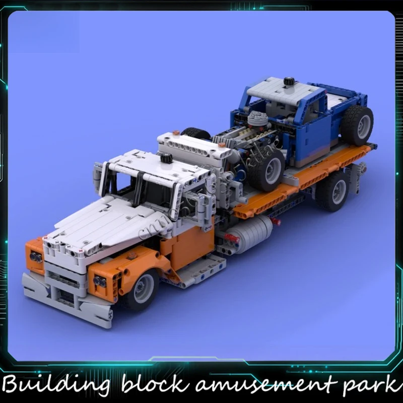 

1646 PCS MOC City Engineering Adjustable Road Trailer Model Technology Building Blocks Creative Children Toys Christmas Gifts