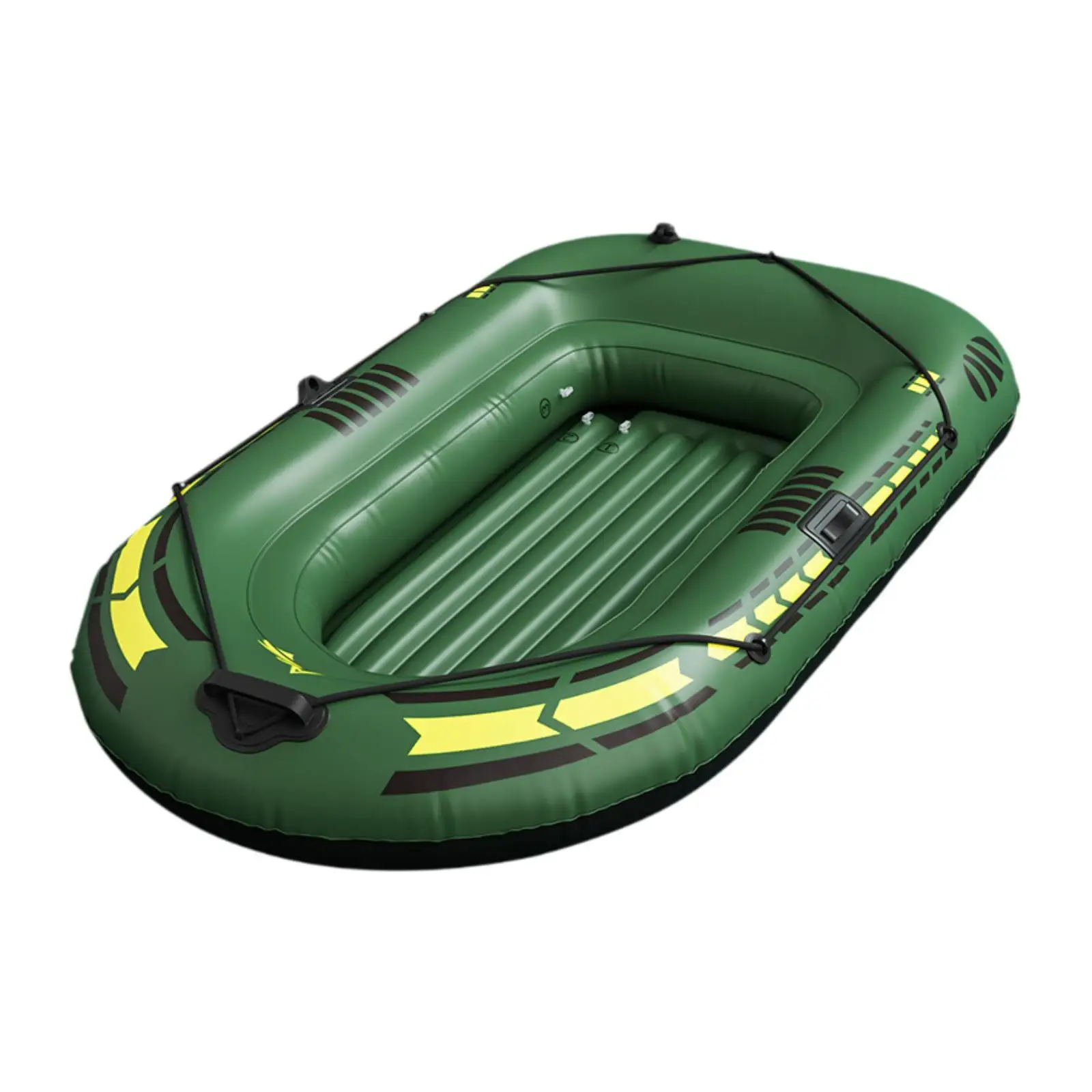 Inflatable Boat, 2 Person Inflatable Fishing Boat Kayak with Oar Holders Double Air Chambers