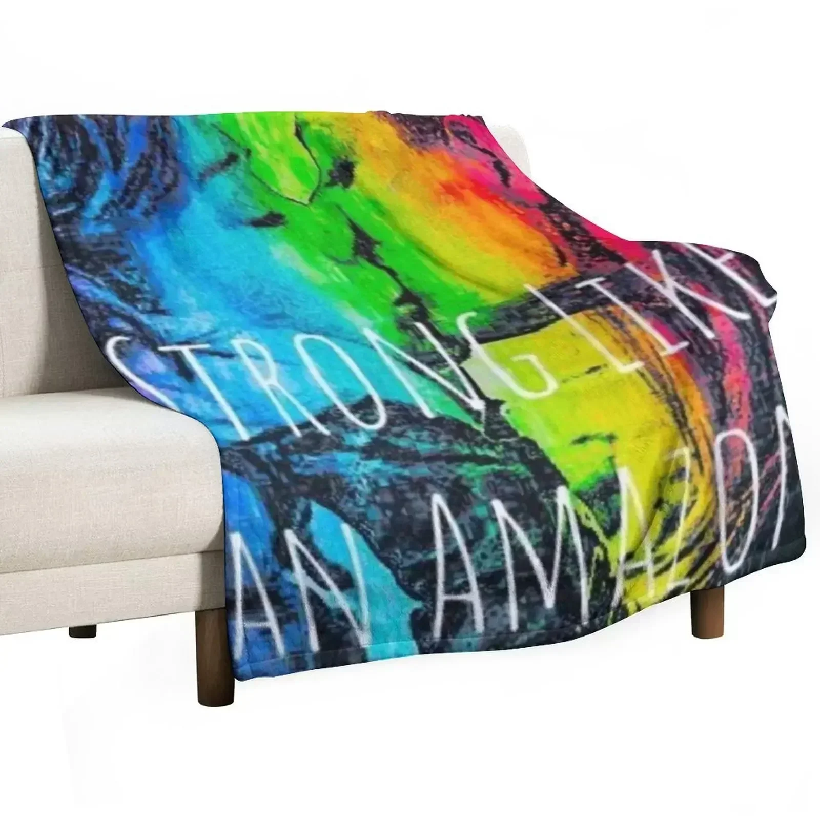 Strong Like an Amazon Throw Blanket Travel Sofa Quilt for babies for winter Soft Hair Blankets
