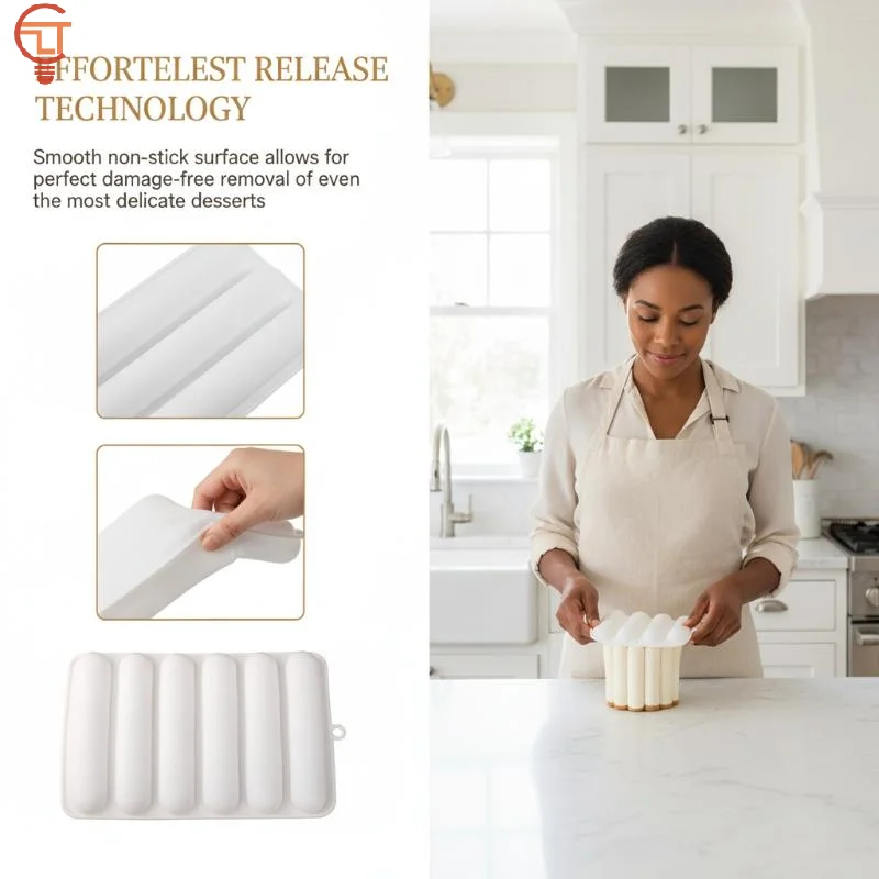 Molde de Silicona Antiadherente para Tiramisú con 6, 8 o 12 Cavidades, Herramienta de Repostería de Fácil Desmoldeo para Galletas y Pasteles Caseros